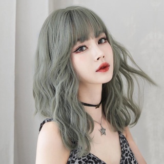 7JHH WIGS C-0318 new wig womens long cape green wavy hair Used for party photography and shopping