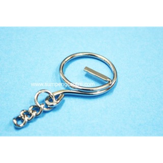 ห่วงพวงกุญแจตัวG มีโซ่ชุบนิเกิ้ล KG16/3 (500 ชิ้น), Nickel plated G key rings with chains KG16/3 (500 pieces)