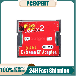 PCER◆Dual TF to CF Adapter Card Dual Micro SD to CF Converter Support SDXC 2TB High Speed Card Cover