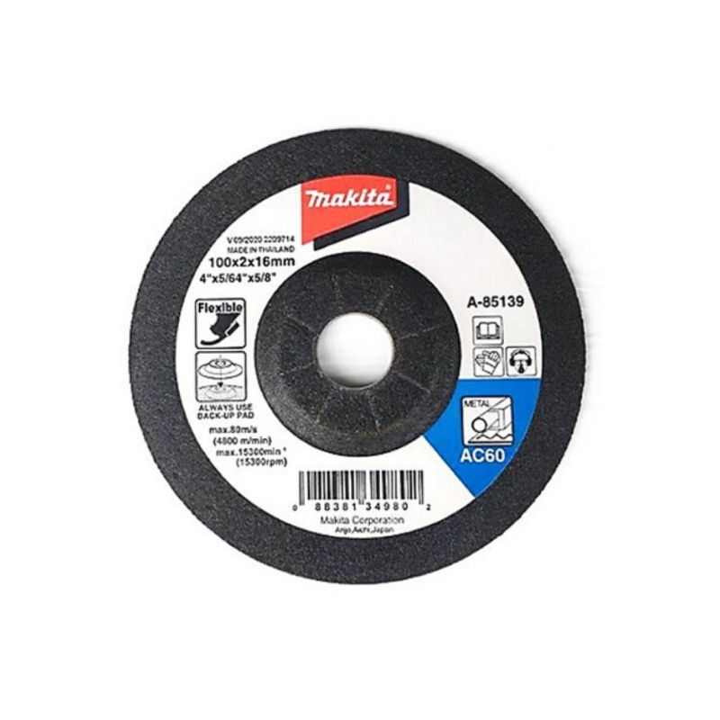 MAKITA A-85139 : ใบเจียเหล็ก 4 นิ้ว (100x2x16 มม.) ยกกล่อง 20 ใบ (Flexible)