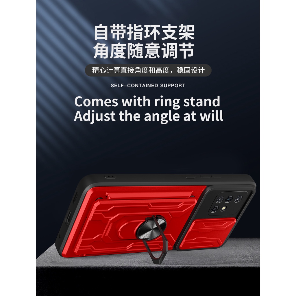 Luxury Shockproof Armor Case Samsung Galaxy A71 A51 A31 A21S A50S A30S A20S A10S A50 4G Card Holder Stand Cover ราคา ถูกที่สุด ดีลบีเคเค แกลเลอรีภาพที่ 7