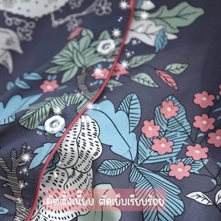 (ชุดนอน)(ผ้าเยื่อไผ่)ชุดนอนผู้หญิง แขนสั้นขาสั้น