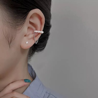 ต่างหูหนีบมุกโซ่ • Pearl Chain Ear cuff