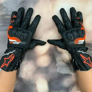 ถุงมือหนัง ALPINESTARS SP-8 V3 LEATHER GLOVES BLACK RED FLUO