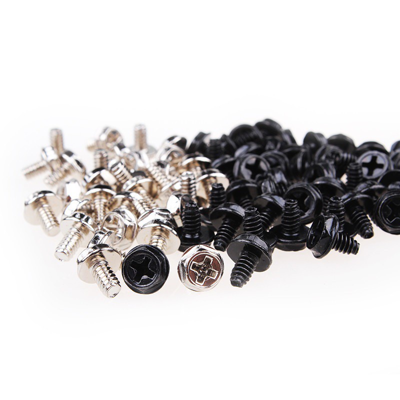 น็อตคอมพิวเตอร์ 10PCs Toothed Hex 6/32 Computer PC Case Hard Drive VGA Motherboard Mounting Screws 10X6mm(Black,Silve)