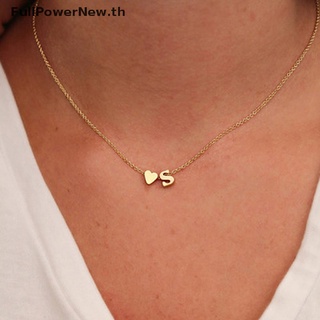 Power Sumeng สร้อยคอแฟชั่น จี้รูปหัวใจ ตัวอักษร สีทอง สีเงิน