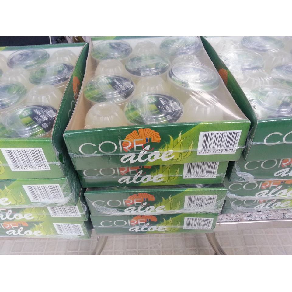 พร้อมส่ง ราคา ยกลัง (1 ลัง มี 6โหล)เนื้อว่านหางฯ ในน้ำองุ่นขาว Aloe vera jelly diced in grape juice. เก็บได้นาน1ปี