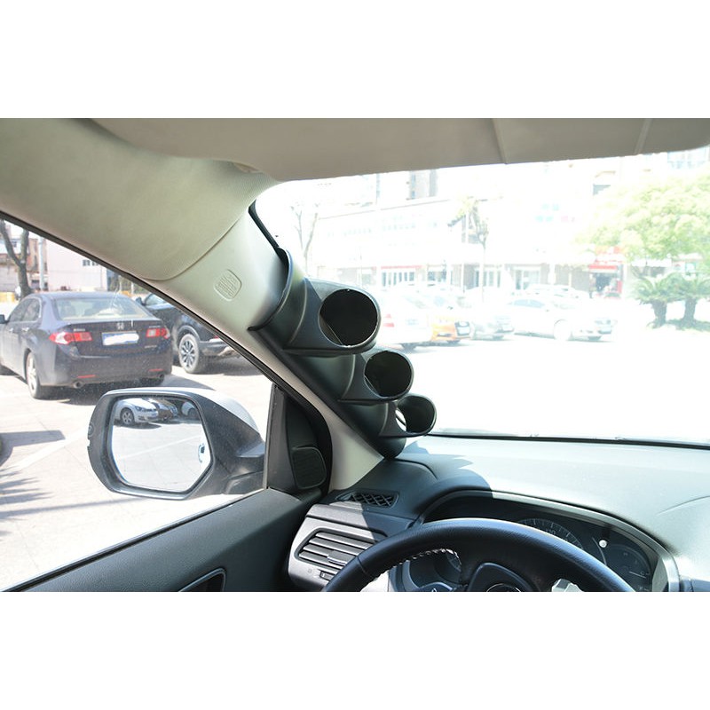 Dragon gauge 60 มม.3 หลุมซ้ายและขวามือคอลัมน์ไดรฟ์รถเสาสีดํา Triple Gauge ผู้ถือ Gauge Pods โวลต์ ga