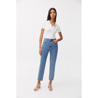 PB👖PULL&amp;BEAR BASIC MOM JEANS กางเกงยีนส์ขายาวทรง mom เอวสูงแบรนด์