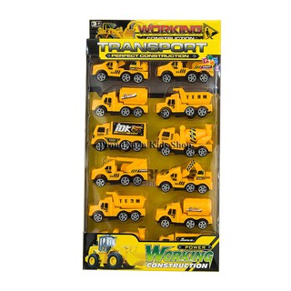 ProudNada Toys ของเล่นเด็กรถก่อสร้าง 12 คัน TRANSPORT NO.0026-A121