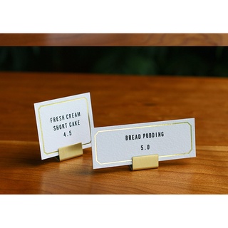 10 Brass Display Name Tag Holder Food Label Card Menu Stand Restaurant Buffet