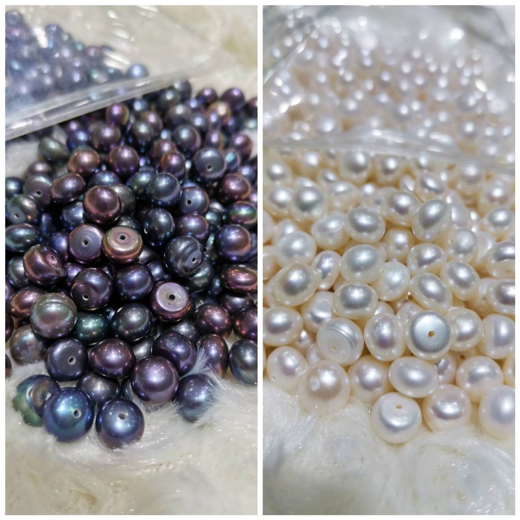 มุกน้ำจืด ไข่มุก100%ทรงซาลาเปา 8.5-9 (Pearl) สามารถนำไปประกอบกับตัวเรือนแหวน จี้ และ ต่างหู เหมาะสำห