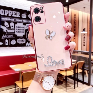 Ready Stock เคสโทรศัพท์ Casing for OPPO Reno7 Pro 7Z Reno6 Z 5G 2022 New Fashion Phone Case Crystal Love Butterfly Silicone Softcase เคส