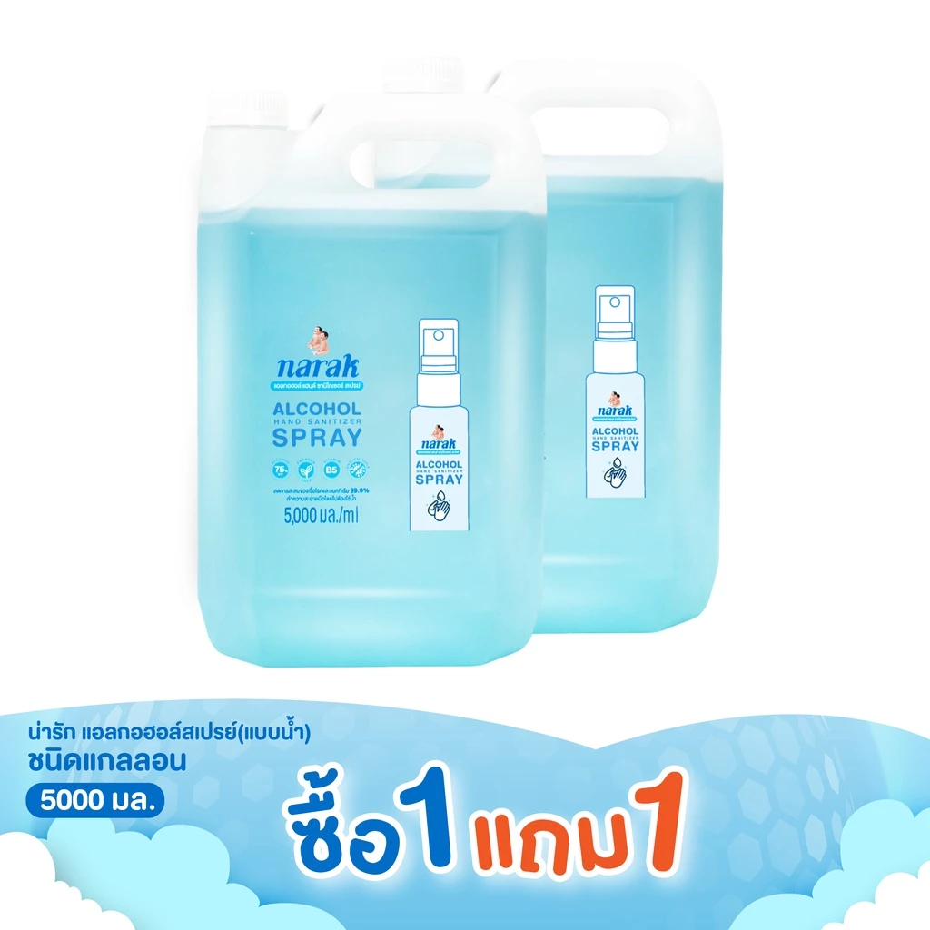 [1 แถม 1] Nark แอลกอฮอล์สเปรย์กลิ่น Floral (สีฟ้าใส) 5,000 มล.