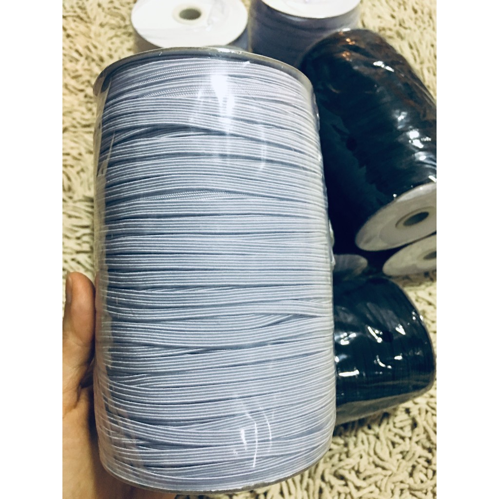 🌈 พร้อมส่ง‼️ยางยืด ยางยืดแบน เกรดA ขนาด 4-5 มม.  สีดำ สีขาว แบบยกม้วน 200 หลา /แบบแพ็คละ 9 หลา++ - รูปที่ 3