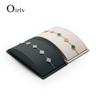 Oirlv ชั้นวางโชว์เครื่องประดับ สร้อยคอ สร้อยข้อมือ ประดับมุก หยก สีทอง PU093