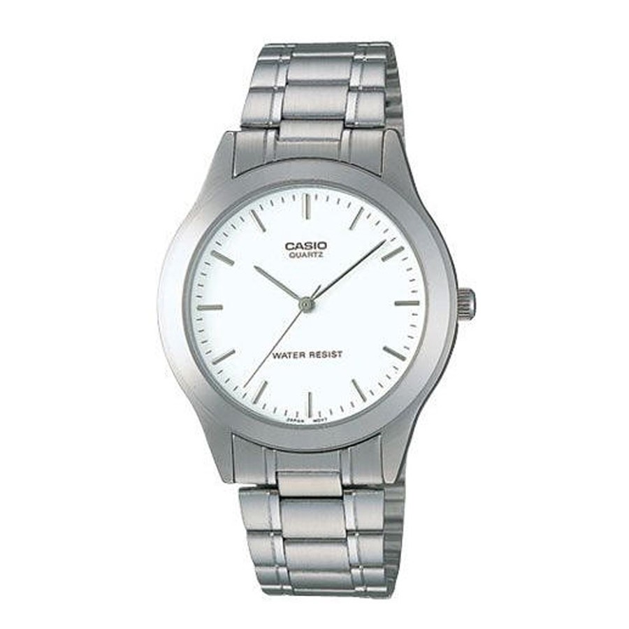 Casio Standard นาฬิกาข้อมือผู้ชาย สายสแตนเลส รุ่น MTP-1128,MTP-1128A,MTP-1128A-7A - สีเงิน