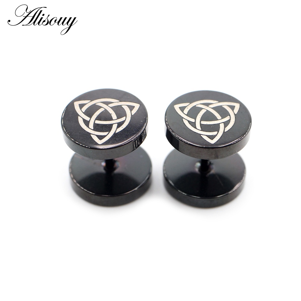 Alisouy 2 ชิ้นต่างหูสแตนเลส Moon ดอกไม้ Cross Star Lion Unisex ผู้ชายผู้หญิง Barbell Ear Stud ต่างหู Tragus Helix เจาะเครื่องประดับ - รูปที่ 5