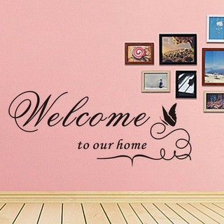 สติกเกอร์ไวนิล Welcome to our Home สําหรับตกแต่งผนังบ้าน AU