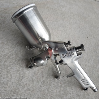 กาพ่นสี S710G LCT (กาบน) กาพ่นสี spray gun S-710G หัวพ่น 1.3 &amp; 1.5 แบบถ้วยข้าง บรรจุ 400 cc วัสดุทนทานมาก