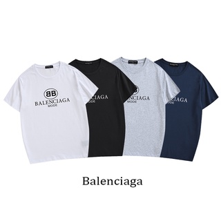 เสื้อยืดแขนสั้นลําลอง ผ้าฝ้าย พิมพ์ลายตัวอักษร BALENC&amp;GA สไตล์สตรีท แฟชั่นสําหรับผู้ชาย และผู้หญิงS-5XL