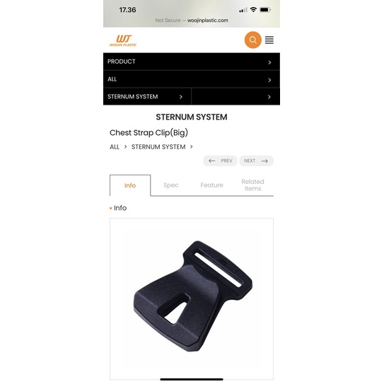 STERNUM STRAP CLIP BUCKLE WOZIN 12mm CHEST STRAP CLIP