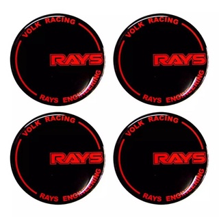 สติกเกอร์ติดดุมล้อ RAYS VOLK Racing wheel ขนาด 64mm. 1 ชุดมี 4 ชิ้น