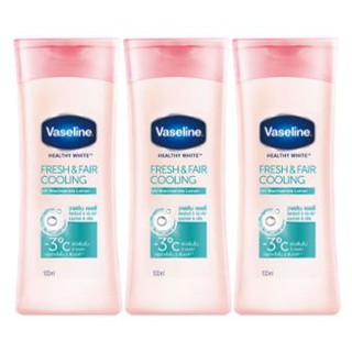 คุ้มสุดๆ VASELINE FRESH&amp;FAIR COOLING วาสลีน เฮลธี้ไวท์ เฟรชแอนด์แฟร์ คูลลิ่ง ยูวีเจล โลชั่นเนื้อเจล ขนาด 100ml ยกแพ็ค 3ข