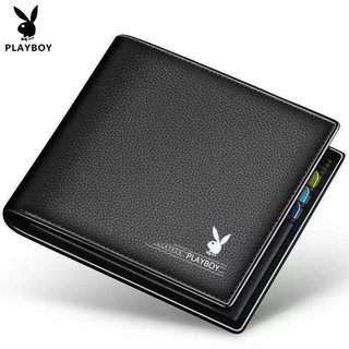 ∋♂playboy กระเป๋าสตางค์ชายกระเป๋าสตางค์ชายชาย กระเป๋าสตางค์ใบสั้น Driver s License Wallet Hand Hold Multi-purpose Tick