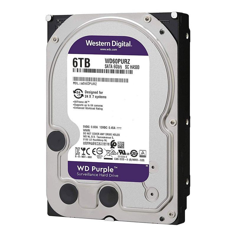 6TB HDD (ฮาร์ดดิสก์) WD PURPLE SATA3 ( WD10PURX )