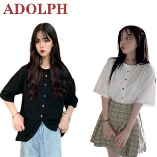 ⚡11.11⚡ 💥ADOLPH💥จัดส่งฟรี💥  เสื้อยืด เสื้อแขนสั้น ทรงหลวม Oversize