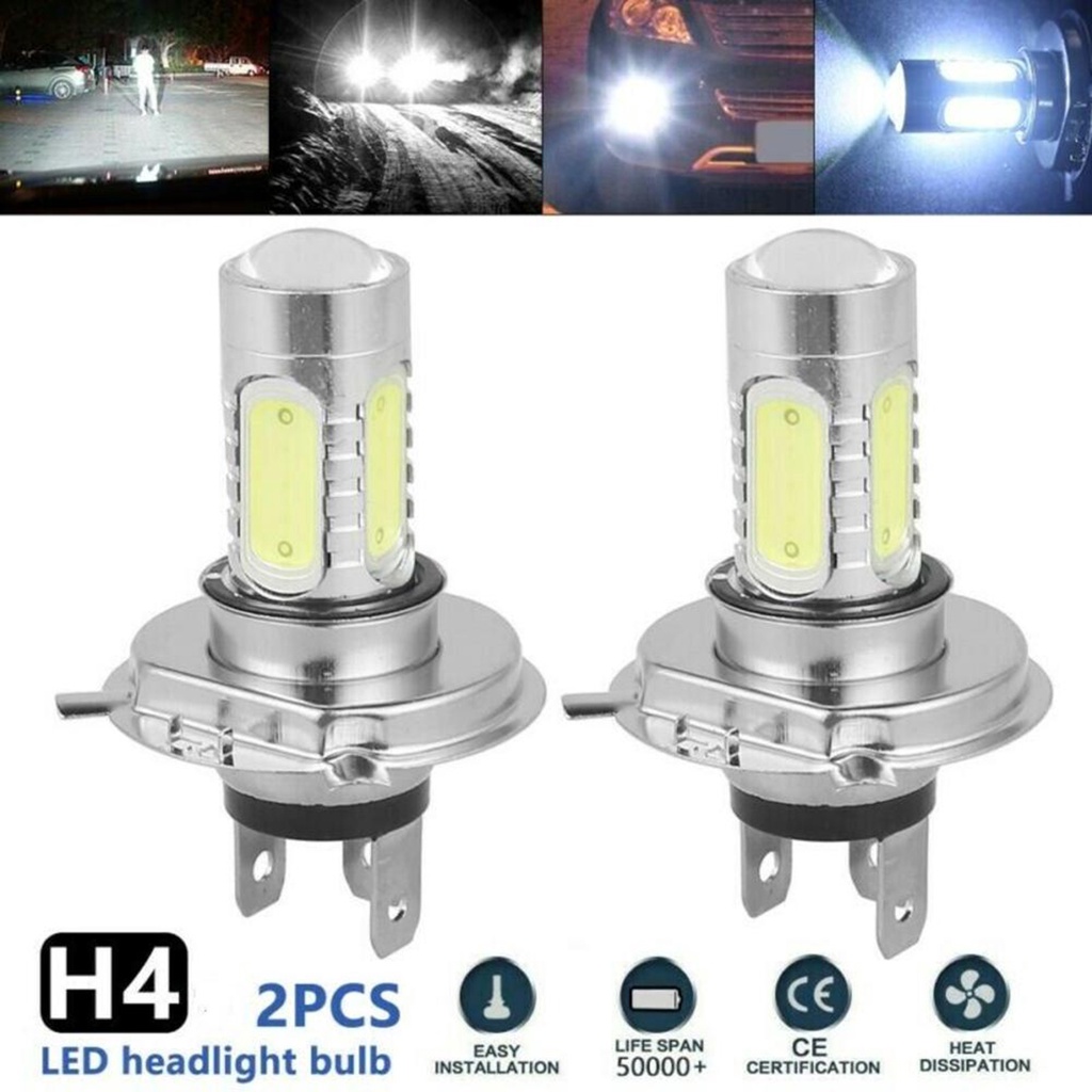 หลอดไฟซีนอน H4 LED สว่างมาก สีขาว สําหรับ SUV 2 ชิ้น