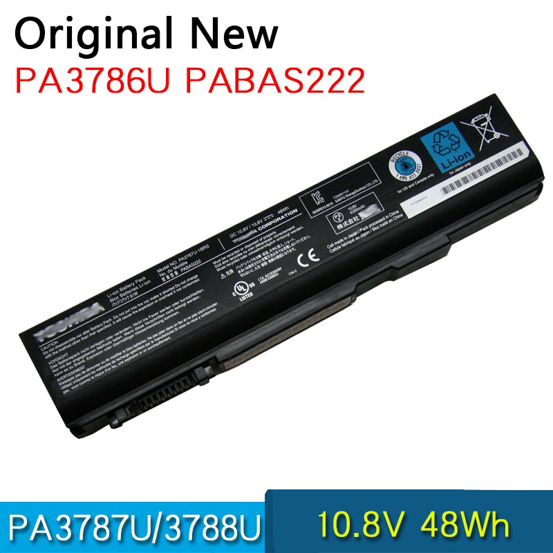 Original PA3786U PA3787U PA3788U-1BRS PABAS223 PABAS221แบตเตอรี่แล็ปท็อปสำหรับ Toshiba Dynabook Sate