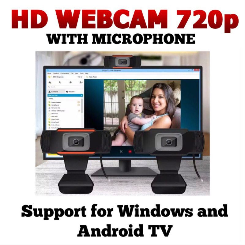 HD WEBCAM 720p พร้อมไมโครโฟน (ทดแทนสําหรับ Logitech C170, C270, C310)
