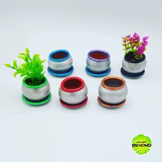 กระถางต้นไม้เพ้นท์สี (Handpainted Plants Pots) - Sweet Silver (S size) - Handmade by Belgian Artist Paul De Blieck