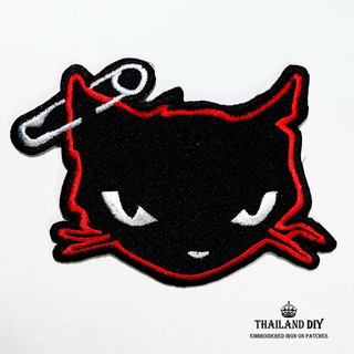 ตัวรีดติดเสื้อ ลายการ์ตูน แมว น่ารัก แมวสีแดง Cat Cartoon Patch งานปัก DIY ตัวรีด อาร์ม ติดเสื้อ เสื้อผ้า กระเป๋า กางเกง