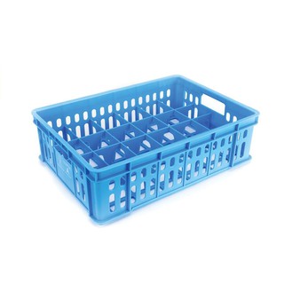 ลังคว่ำแก้ว 24 ช่อง สีฟ้าฮ่องกง บาสเก็ต 123 Blue crate basketball box 24 holes Hong Kong basketball 123