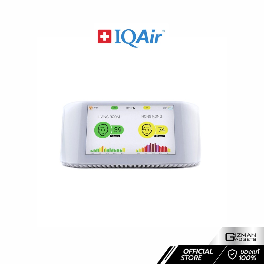 IQAir Visual Pro Indoor เครื่องตรวจวัดคุณภาพอากาศภายในอาคาร ของแท้รับประกันศูนย์ไทย 1 ปี