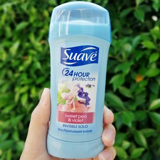 25% Sale!! ระงับกลิ่นกาย Womens Deodorant &amp; Antiperspirant, Sweet Pea &amp; Violet Invisible Solid 74g (Suave®) โรลออนสติ้ก