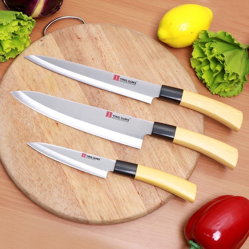ชุดมีดสแตนเลส 3 ชิ้น พร้อมส่ง มีดยาว ying guns