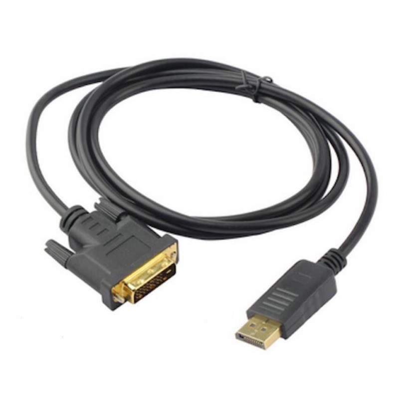 สายDisPlay DP Male TO DVI 24+1 CABLE 1.8M 6 FT Black DisplayPort Male to DVI Male Converter Cable -i