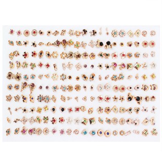 ✿inf✿100 Pairs Assorted Styles Mini Plastic Hypoallergenic Stud Earrings Lot for Kids