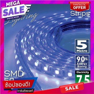 หลอด LED STRIP WATERPROOF FLEXIBLE 7.5 วัตต์/100 ซม. 5 ม. สีน้ำเงิน ไฟเส้นและไฟกระพริบ LED STRIP EVE WATERPROOF FLEXIBLE