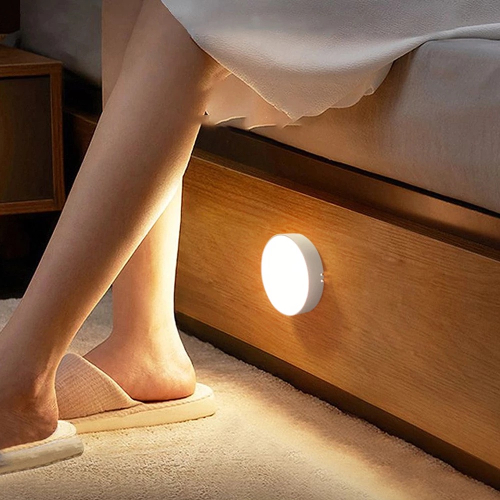 โคมไฟ 8 Leds Usb แบบชาร์จ Pir Motion Sensor/Press สําหรับติดข้างเตียงนอน