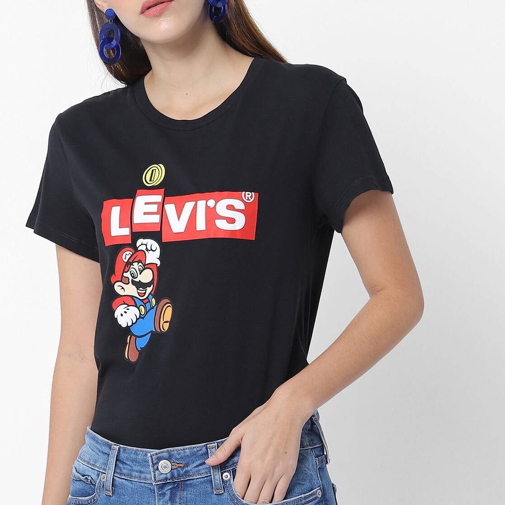 Levi's เสื้อยืดหญิง ลีวายส์มาริโอ้ LEVI’S® X SUPER MARIO™ คอลเลคชั่นสุดพิเศษ สินค้าลิขสิทธิ์ รับประก