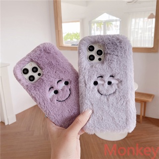 เคสโทรศัพท์มือถือ ผ้ากํามะหยี่ขนนิ่ม ลายหน้ายิ้ม สีม่วง สําหรับ VIVO V23E Y15S Y33S Y76 Y53 Y21 Y31 Y20 Y30 Y17 Y11 V21 V20 V19 V15 S1 Pr X70