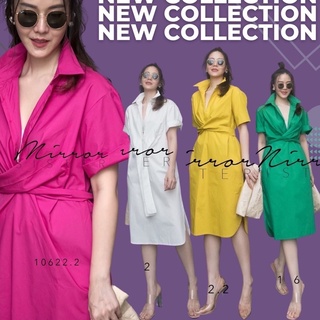 MiRRoRSiSTERs Dip&amp;DRap SHiRT DReSS #10622.2 เดรสเชิ้ต เดรสคอปก เดรสทำงาน เดรสทำงานแฟชั่น เดรสเชิ้ตไขว้เอว เดรสสีสวย