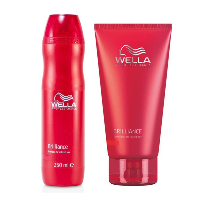 แพ๊คคู่แชมพูครีมนวดดูแลสีผม Wella professional brilliance