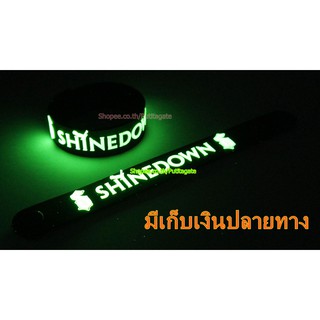 Shinedown  Wristband ริสแบนด์ เรืองแสง กำไลยาง ปั๊มนูน วงร็อค pg338 พร้อมส่ง