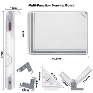 Thai ONLY เครื่องมือวาดภาพ Metric A3 Drawing Board Drafting Table Multifunctional Drawing Board Table